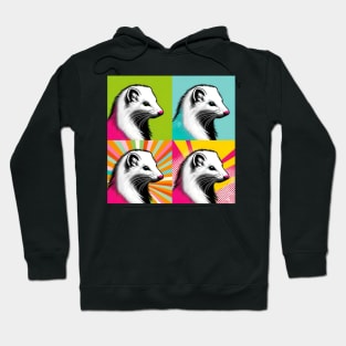 Pop Art Ermine - Sleek Winter Wildlife Hoodie